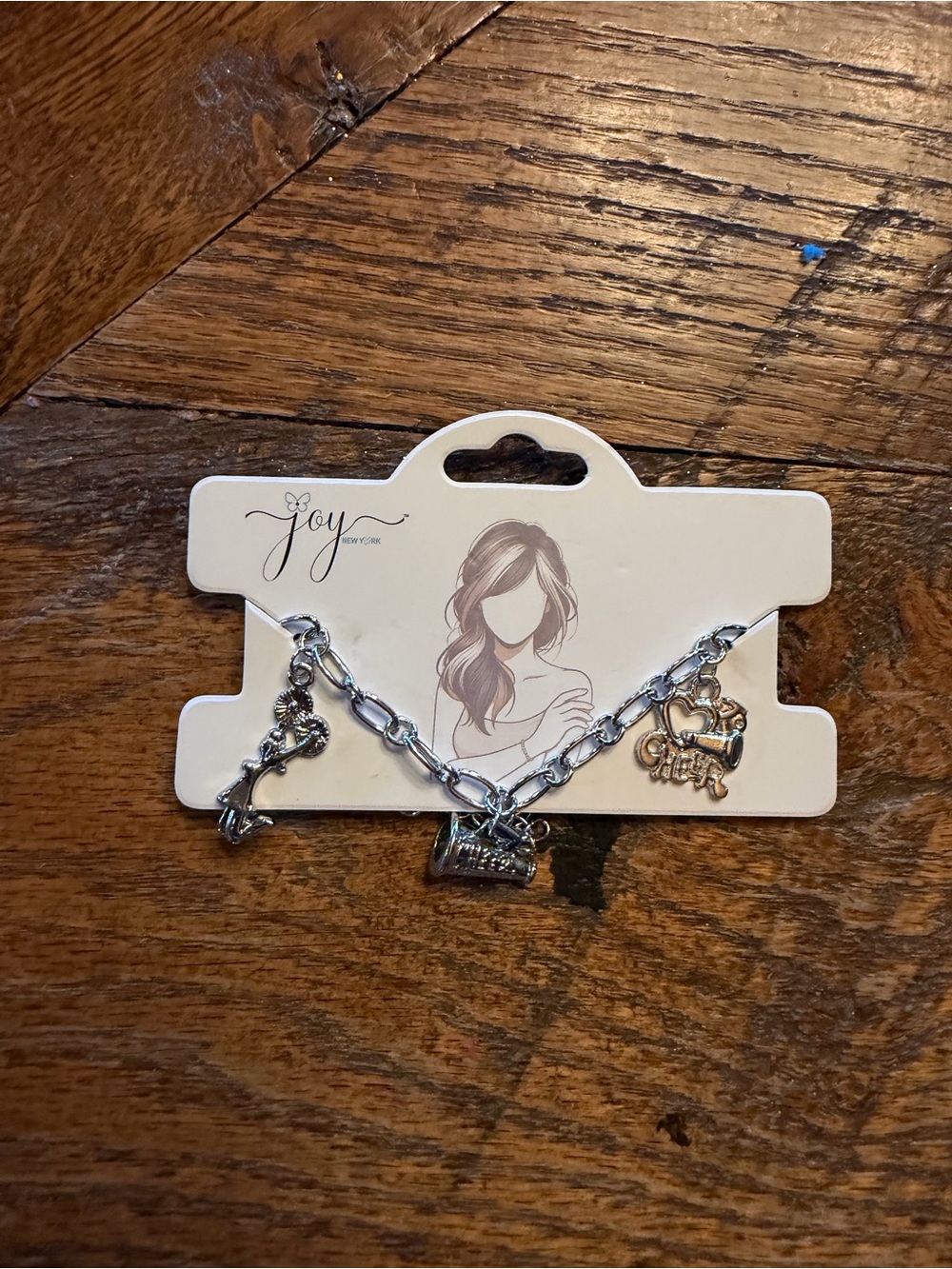 Silver-Tone Kids Cheer Charm Bracelet in Silver